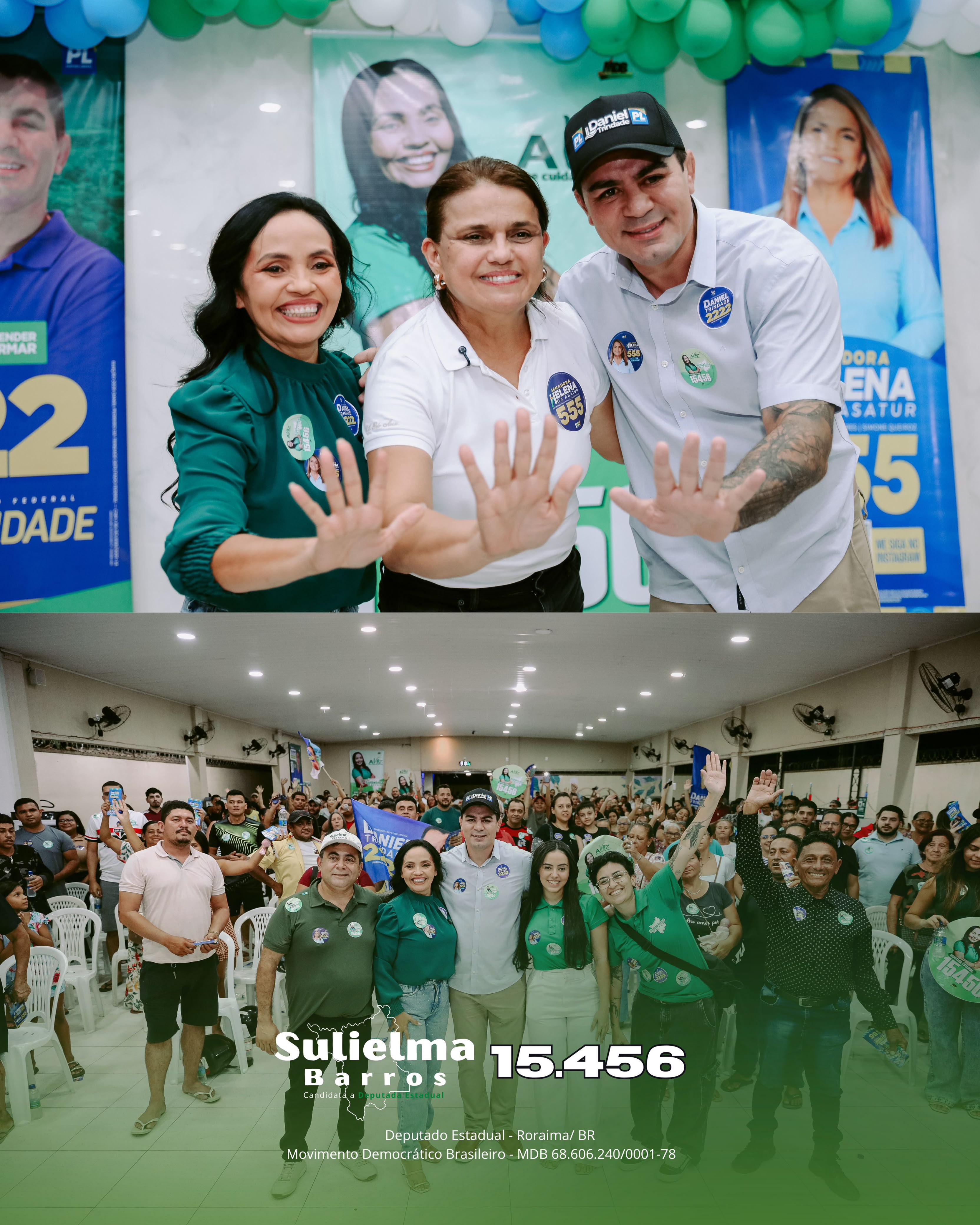 Sulielma Barros com integrantes da equipe durante a grande reunião