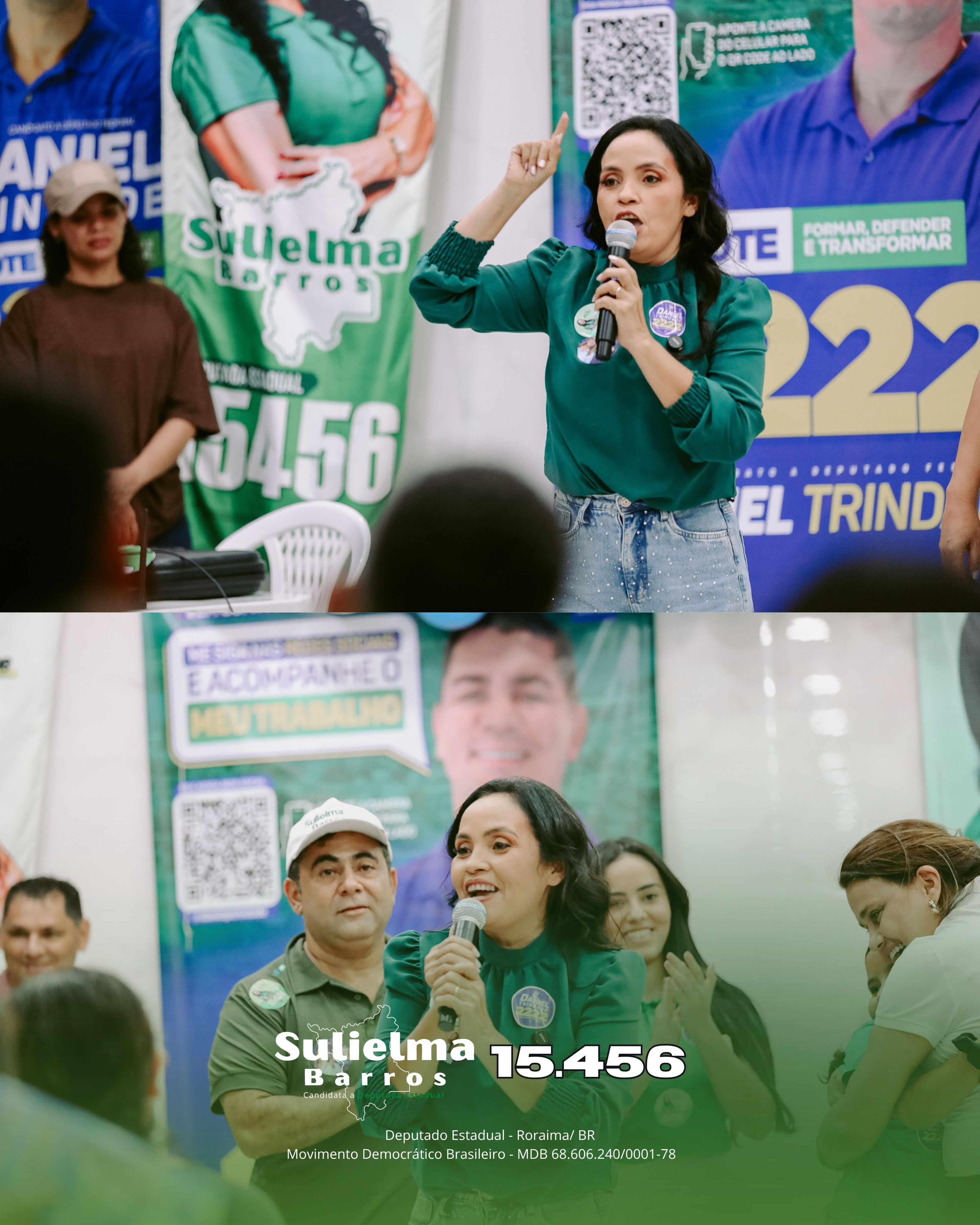 Sulielma Barros falando durante a grande reunião