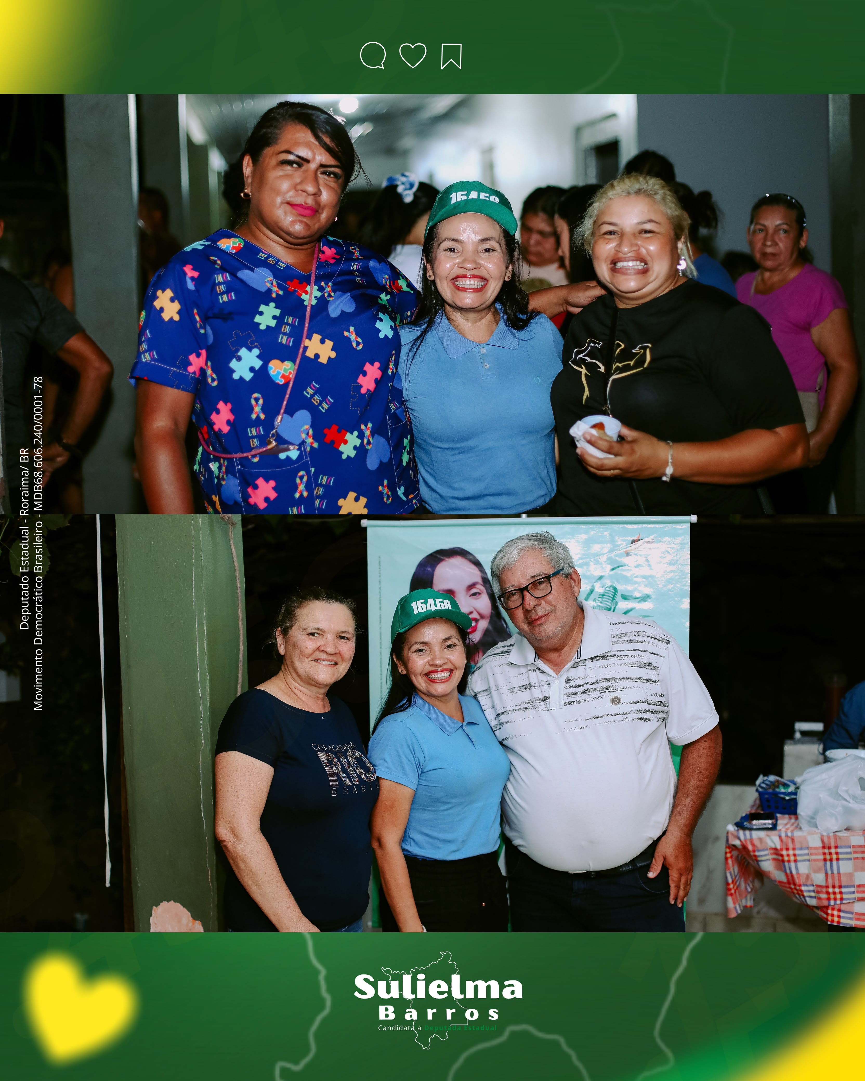 Sulielma Barros com participantes em ação comunitária