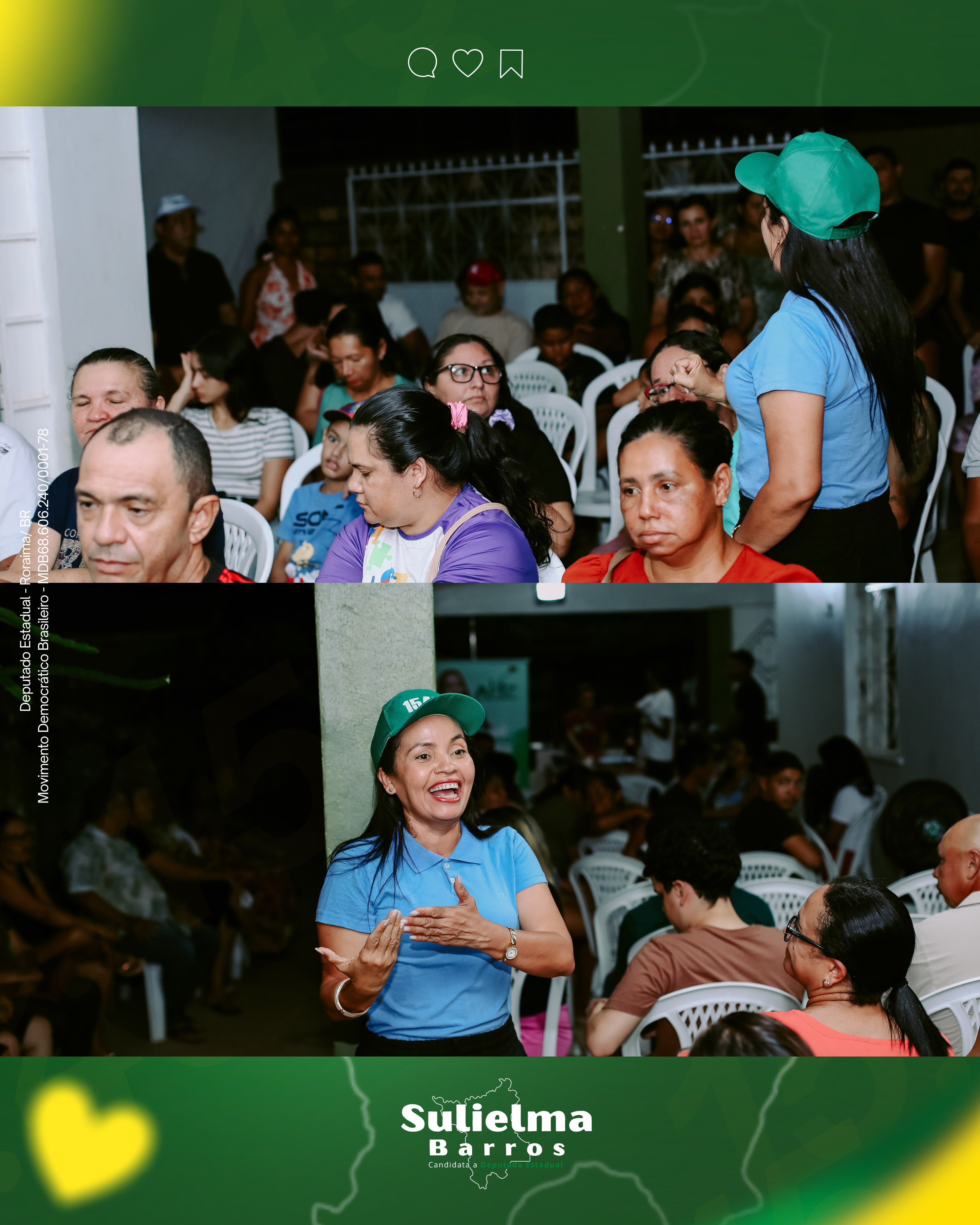 Sulielma Barros conversando com a comunidade durante uma reunião
